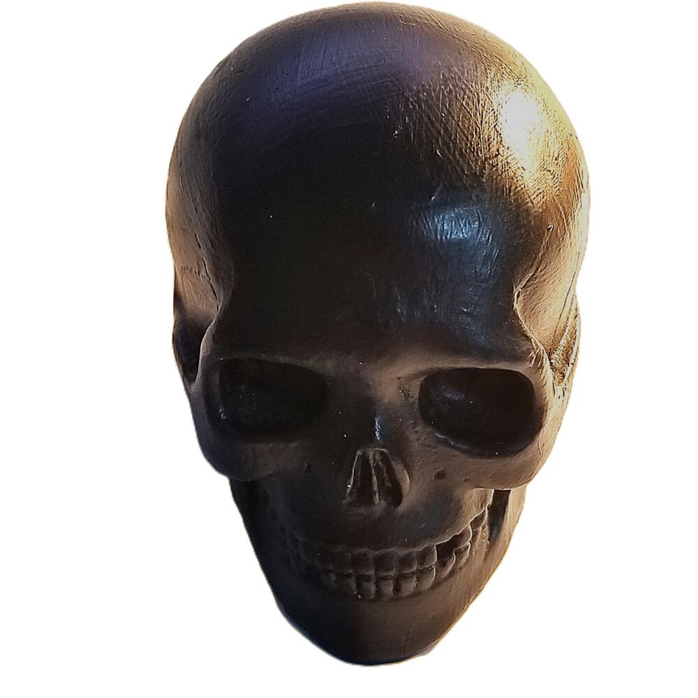 Mini Black Resin Skull Head Sculpture Modern Skull Art Home Decor for Edgy Style - Picture 5 of 12